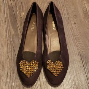 Vaneli brown suede flats size 10 nwot